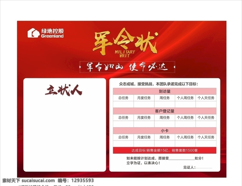 团队军令状 军令状 营销誓师大会 为理想加油 理想 地产 活动 海报 红金 背景 开盘 样板房开放 金属质感 点赞 团队 区域 战队鼓励 公司动员