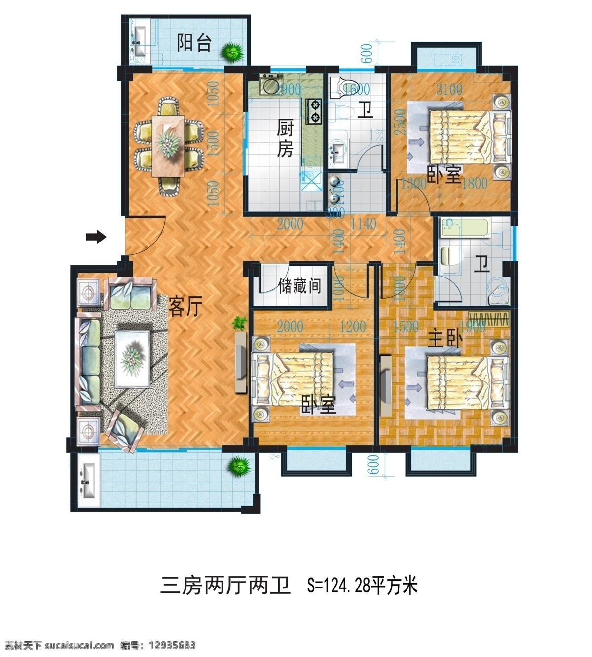 住宅 彩色 平面 户型 图 住宅平面 彩色平面 户型平面