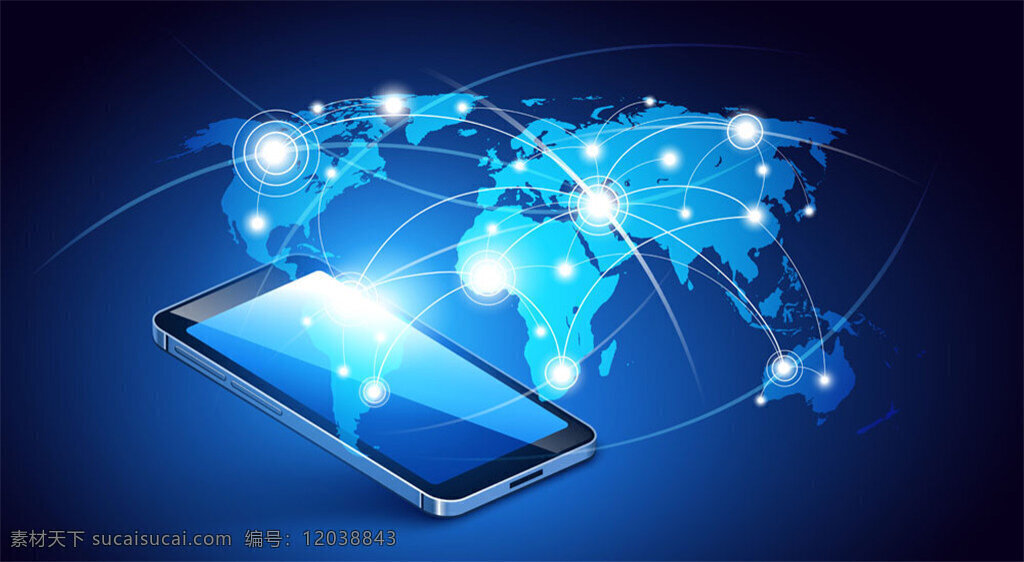 手机世界地图 手机 世界 地图 世界地图 光波 定位 手机定位 矢量 蓝色背景图