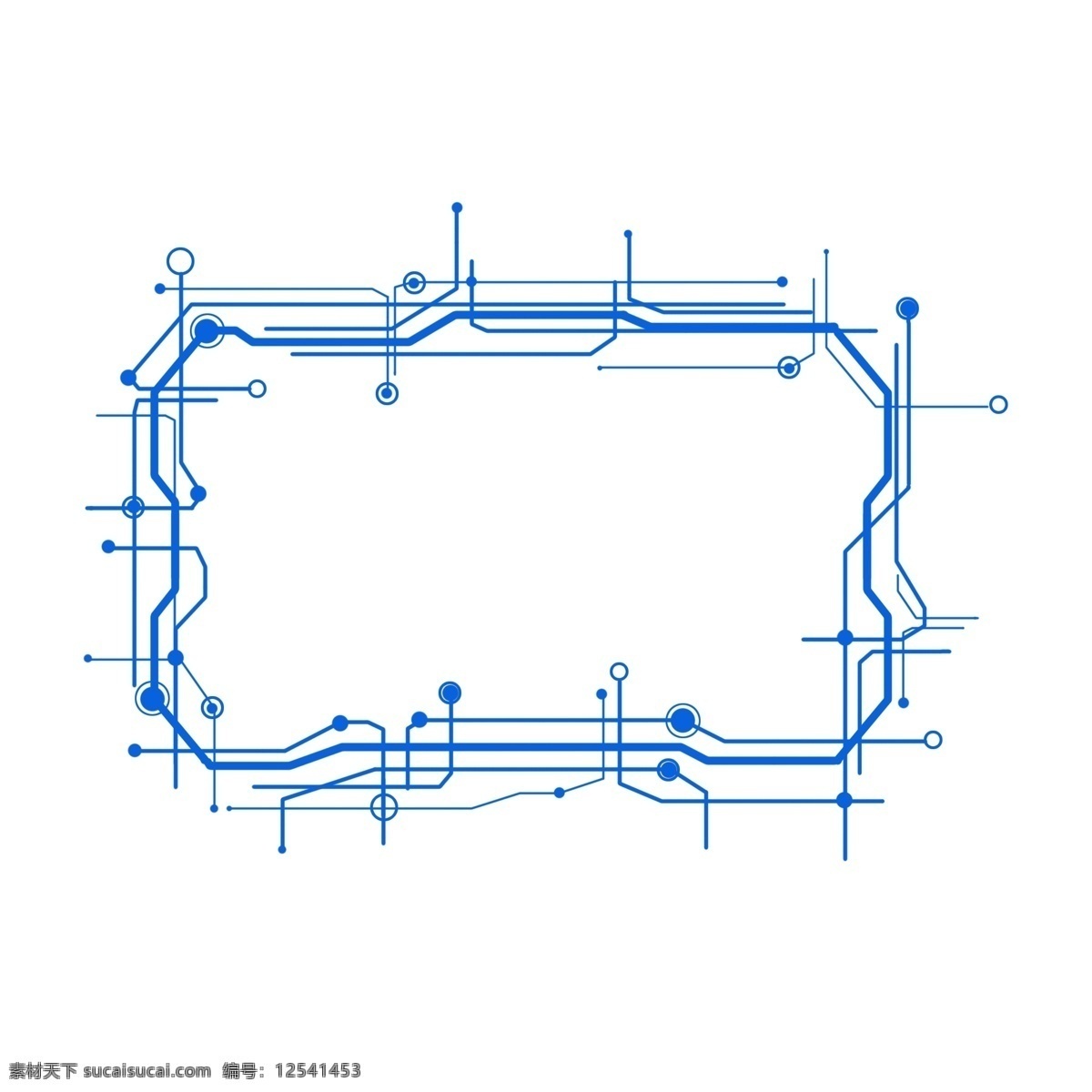 蓝色 矩形 线路 科幻 科技 对话框 边框 底纹 能量 透明素材 不规则形状
