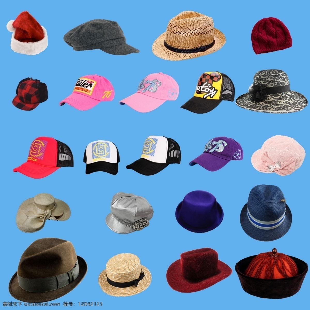 帽子 各种帽子 各式帽子 男士帽子 女士帽子 帽子素材 鸭舌帽 草帽 分层 源文件