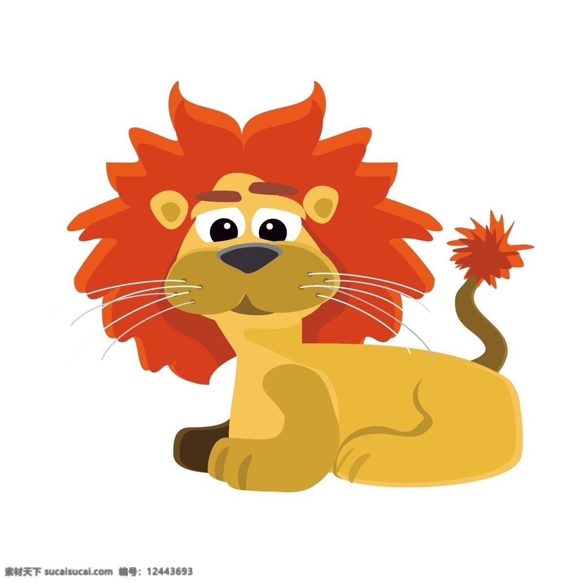 狮子 卡通动物 手绘 卡通 可爱 动物 插画 背景 矢量素材 矢量 卡通可爱动物