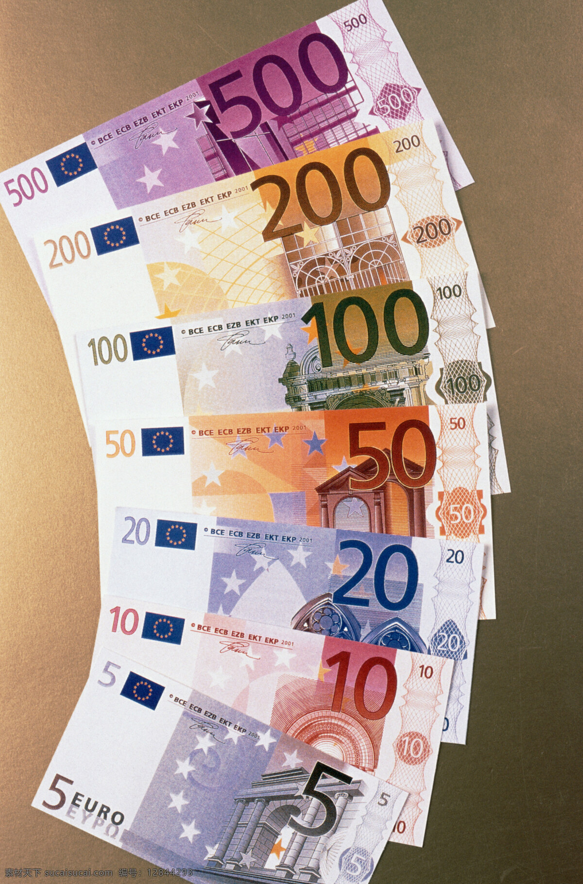 欧元收集从五到五百面值的欧元排列素材图片下载-素材编号12844293-素材天下图库