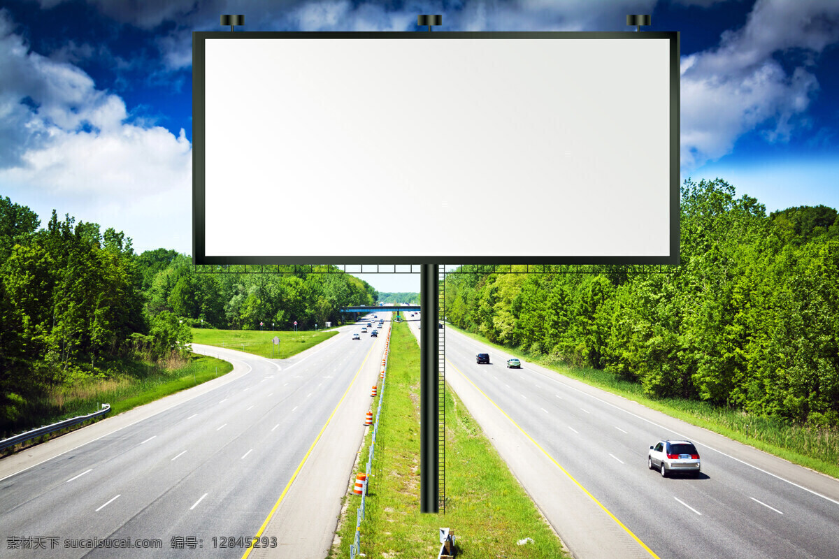 高炮广告 空白模板 高炮 广告 模板 贴图模板 模版素材 高速公路 广告模板