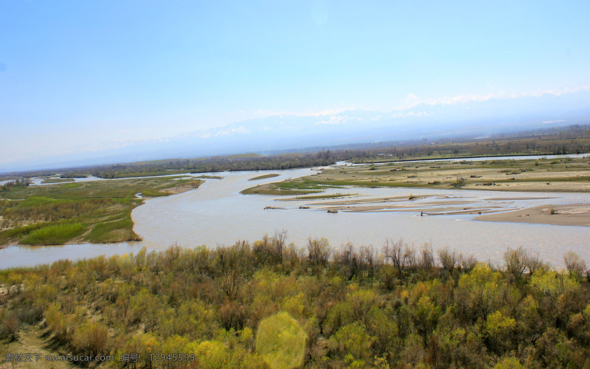 河滩 河流 新疆风景 自然风景 伊犁河 河水 自然景观