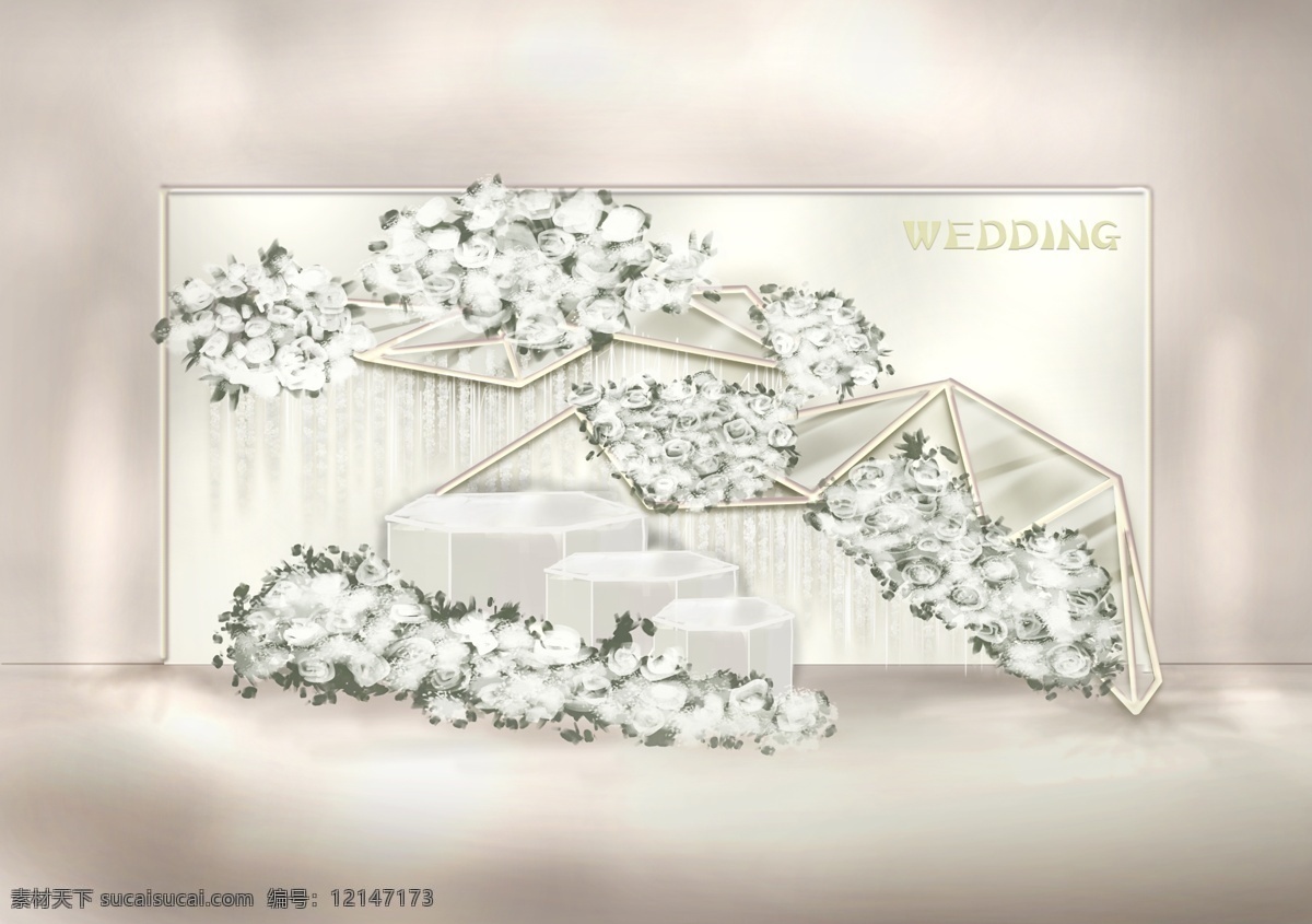 欧式 金属 简约 婚礼 甜品 区 效果图 异型 婚礼效果图 婚礼甜品区 婚礼手绘