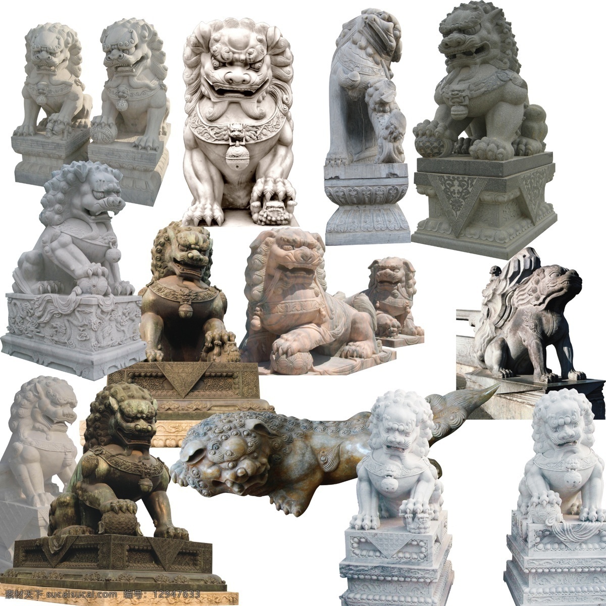 石狮子 狮子 石雕 雕塑 古代狮子 现代狮子雕塑 石狮雕刻 分层