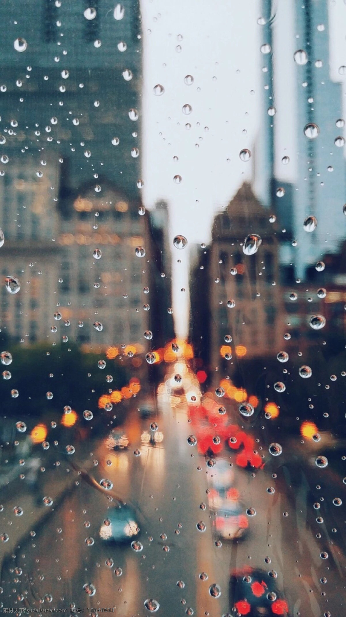 雨天 下雨 气氛 底图 街道 车 海报 照片