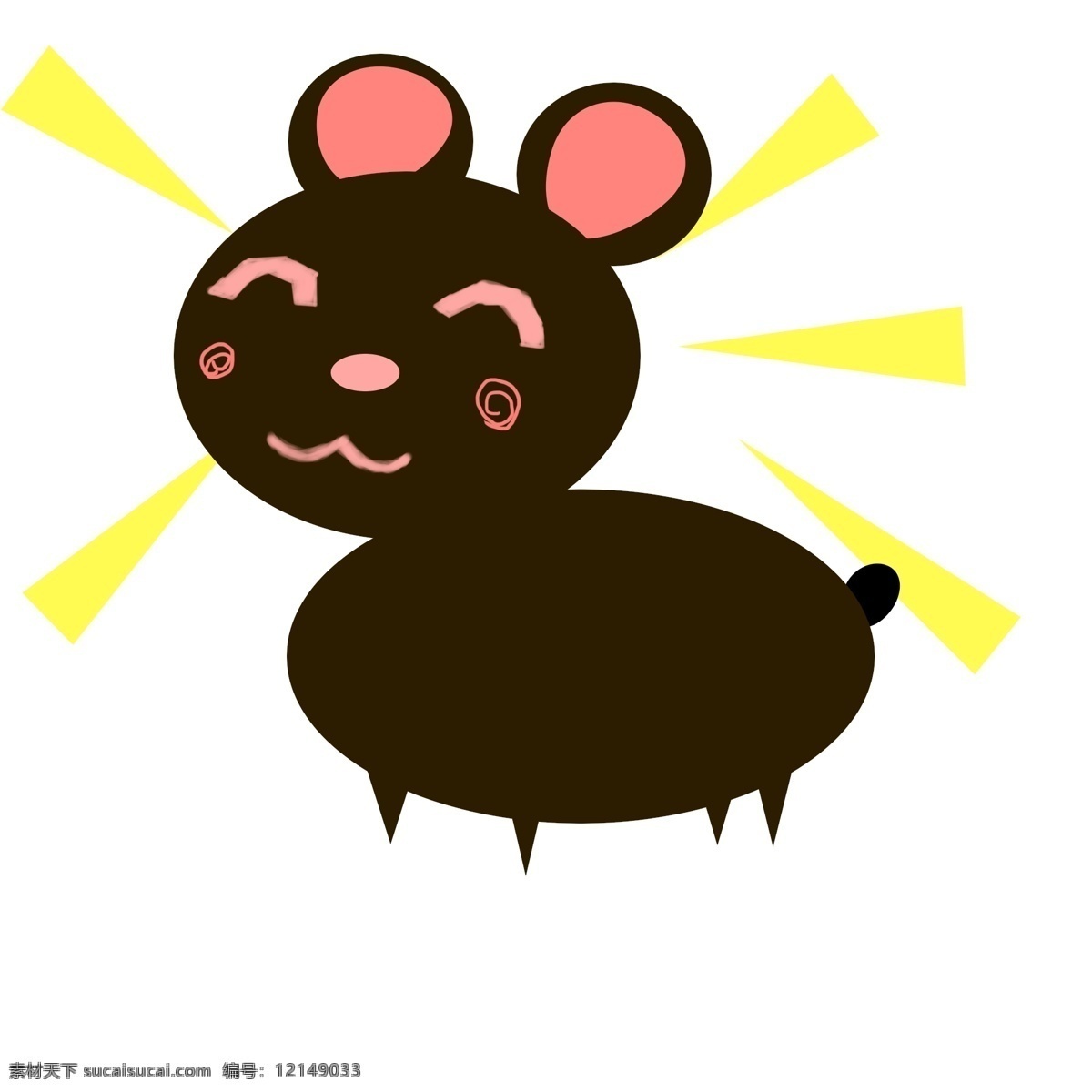 开心 动物 卡通 插画 开心的动物 卡通插画 表情插画 表情 心情 愉快 快乐 愉悦 黑色的动物