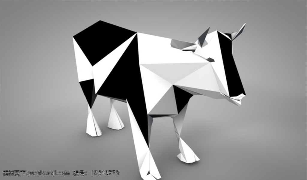 c4d 模型 奶牛图片 动画 工程 像素 奶牛 简约 渲染 c4d模型 3d设计 其他模型
