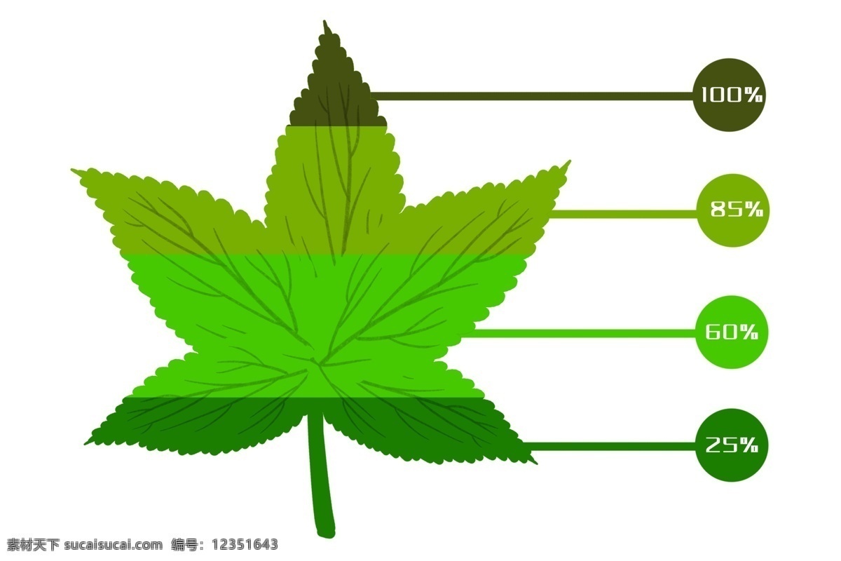叶子 介绍 图表 插画 绿色的叶子 卡通插画 图表插画 宣传图表 通知图表 告知图表 薄荷的叶子