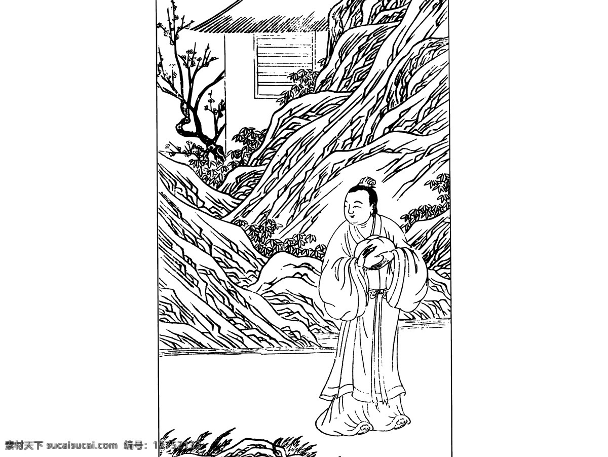 中国 宗教 人物 插画 古典 古风 古画 画 设计素材 神话 神仙 文化艺术 线描 道士 道人菩萨 罗汉 信仰 民族神话 白描绘画 中国风 矢量图 矢量人物