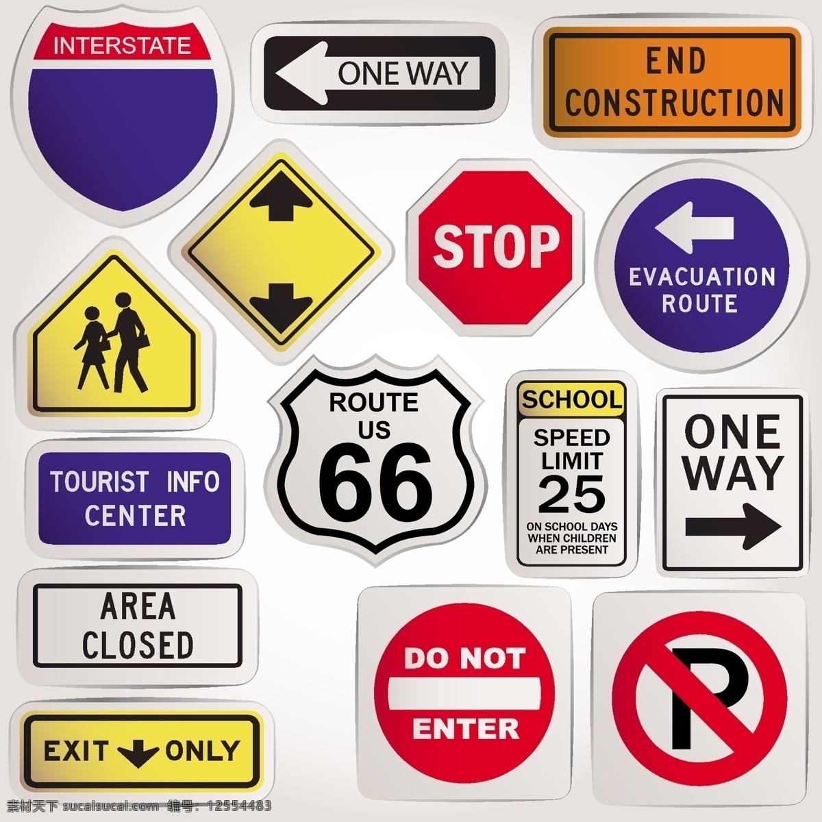 路标 路障 指示牌 路标指示牌 路障标签 警示标志 公共标识标志 标识标志图标 矢量