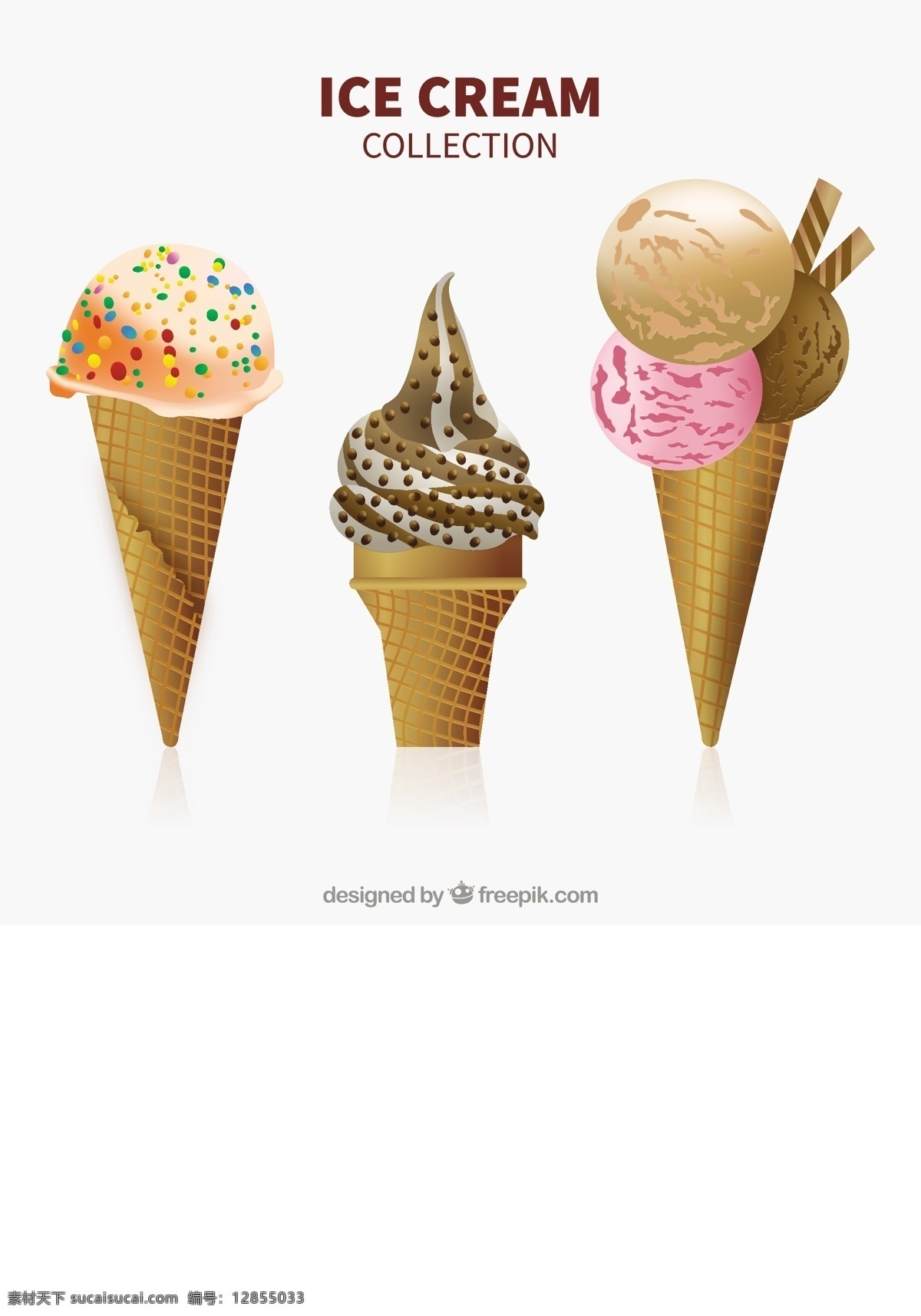 三个 美味 冰淇淋 插图 矢量 三个美味的 冰淇淋插图 矢量素材 甜品图标 冷饮插图 清凉甜品 冰淇淋标志 卡通图标 雪糕图标 网页图标 冰激凌图标 冰激凌插图