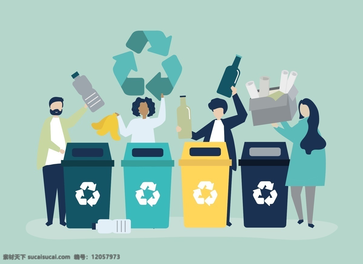 垃圾分类 垃圾回收 垃圾再利用 循环 保护环境