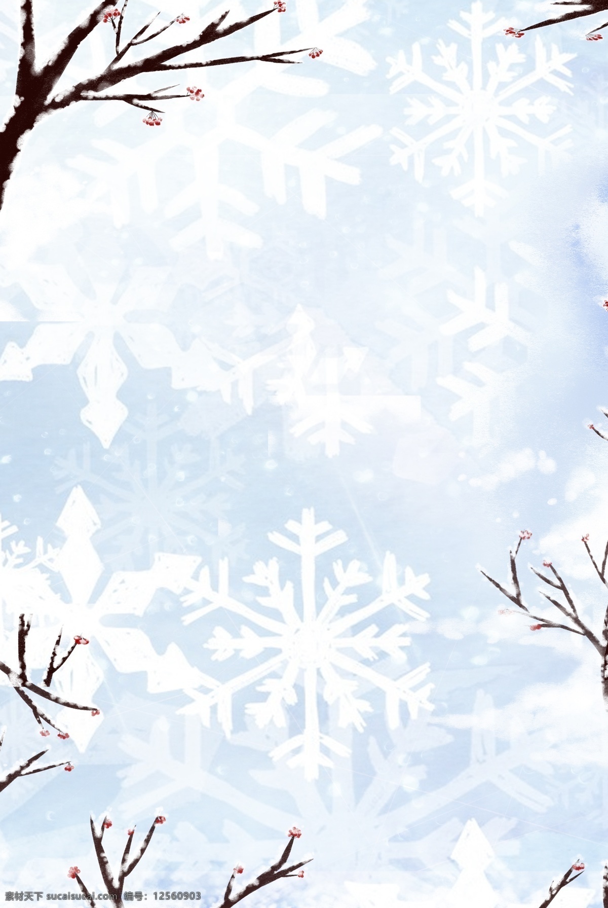 大寒 雪花 分层 banner 二十四节气 冬天 树枝 农历节气 冬天的树 创意合成