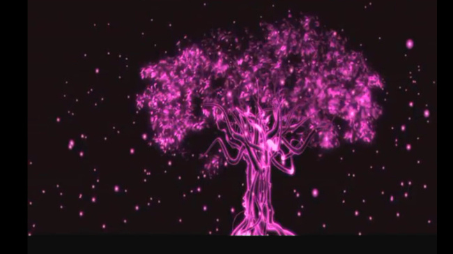 紫色 荧光 树 舞台 背景 视频素材 舞台背景视频 紫色荧光视频 荧光树视频 花朵 图案 视频 花纹 鲜花视频素材 动态 特效