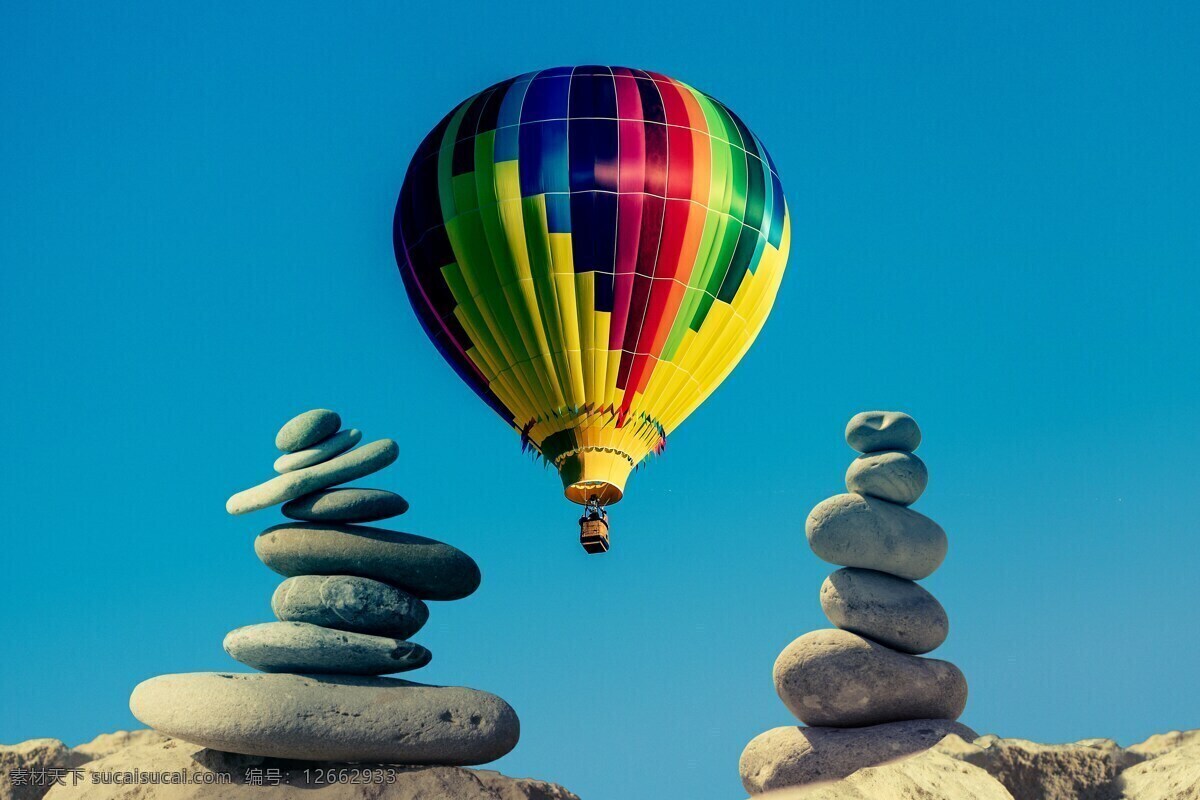 天空 热气球上空 热气球飞翔 沙漠热气球 旅游摄影 现代科技 科学研究