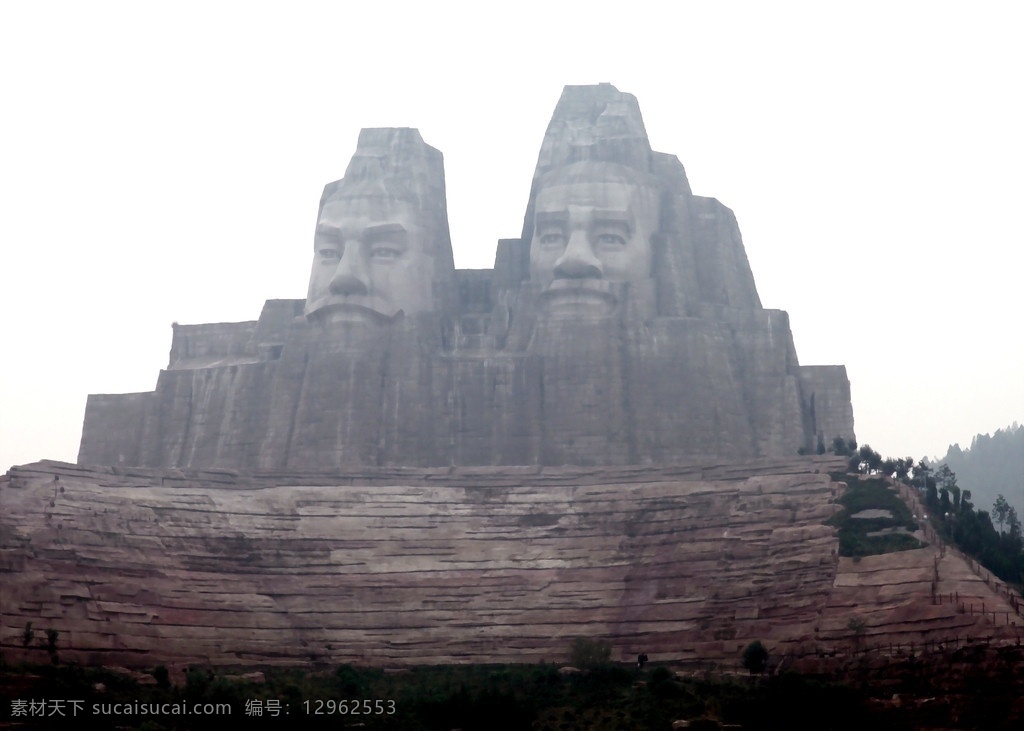 炎黄二帝 高耸入云 雄伟壮观 令人敬仰 迤逦风光 山水风景 自然景观