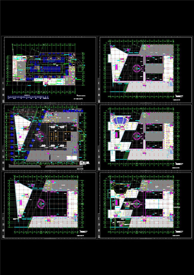 防火 分区 cad 图纸 建筑图纸 源文件 施工 设计图 施工图 图纸模板下载 豪华别墅 cad图纸 dwg 黑色