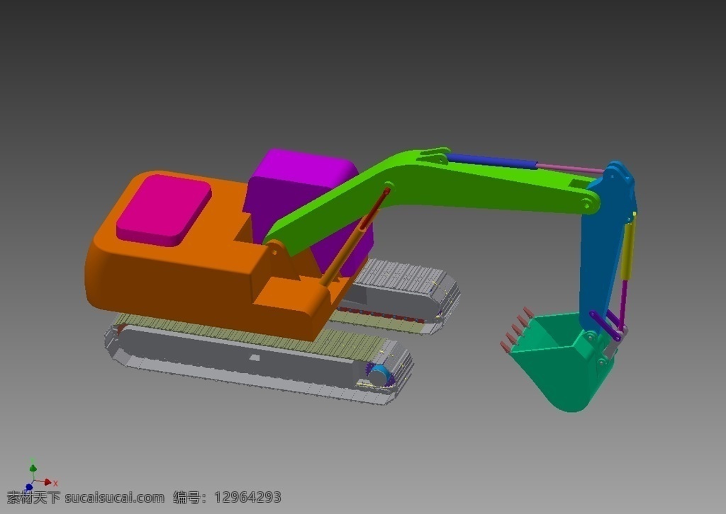 挖掘机 3d模型素材 其他3d模型