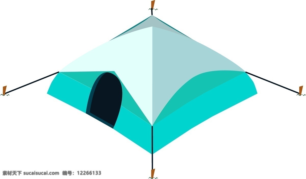 d 帐篷 简单 蓝色 ai素材 2.5d