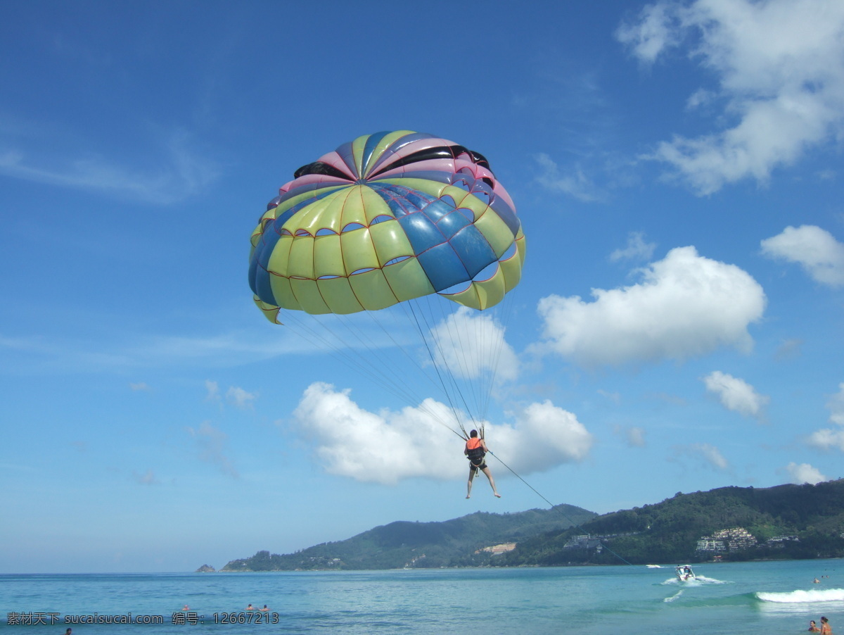 国外旅游 海岛 海滩 降落伞 蓝色 旅游 旅游摄影 普吉岛 水上 水上降落伞 泰国 水上运动 天空 psd源文件