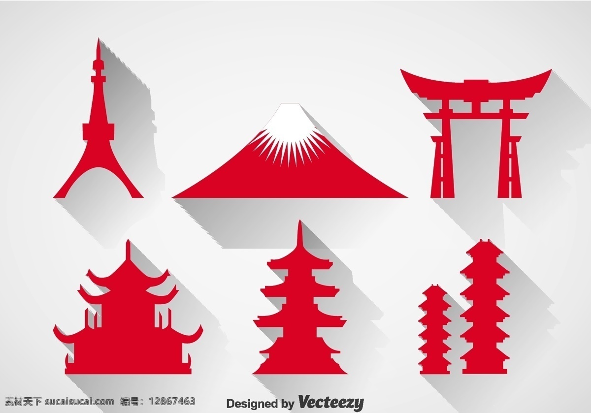 标志建筑 建筑 日本标志建筑 东京塔 富士山 白色