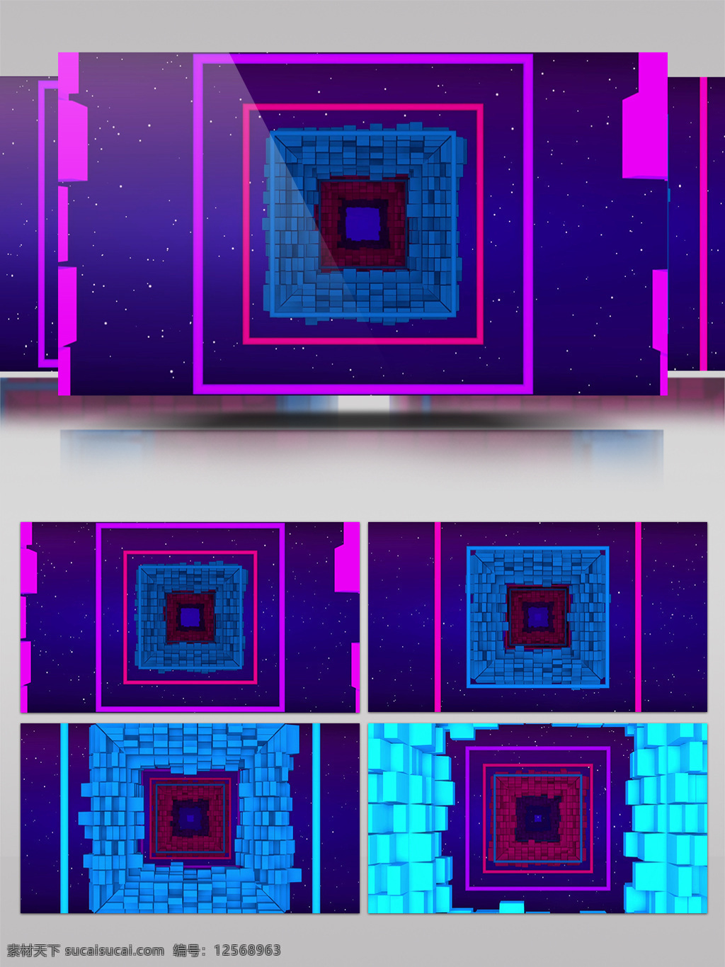 方格 光子 视频 彩色光格子 炫酷光格子 3d几何 三维动态类 几何魔法 空间几何变换 3d视频素材 特效视频素材