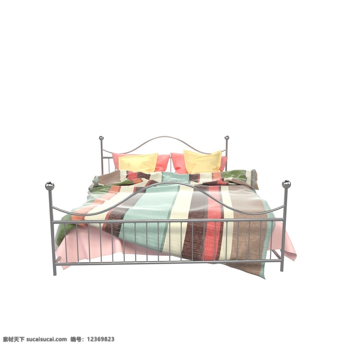 金属 欧式 双人 铁床 c4d 双人床 写实 3d 布料 欧式床 单人床 家居 家具 家装 卧室家居 床单 床垫 木床 木质 橙色 暖色