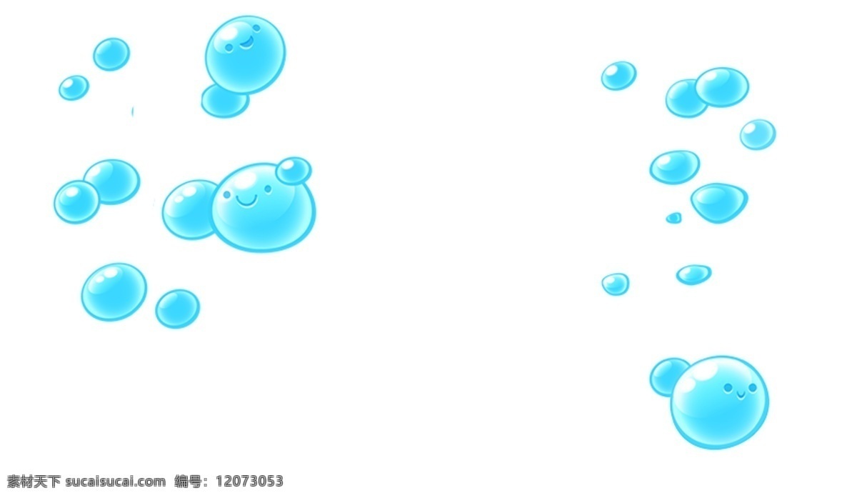 气泡漂浮元素 气泡 蓝色 漂浮 炫酷 海波装饰 白色
