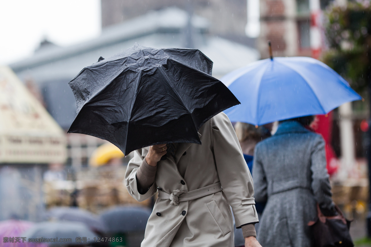 撑伞 行走 美女图片 大雨 下雨 雨天 雨伞 美女 其他类别 生活百科