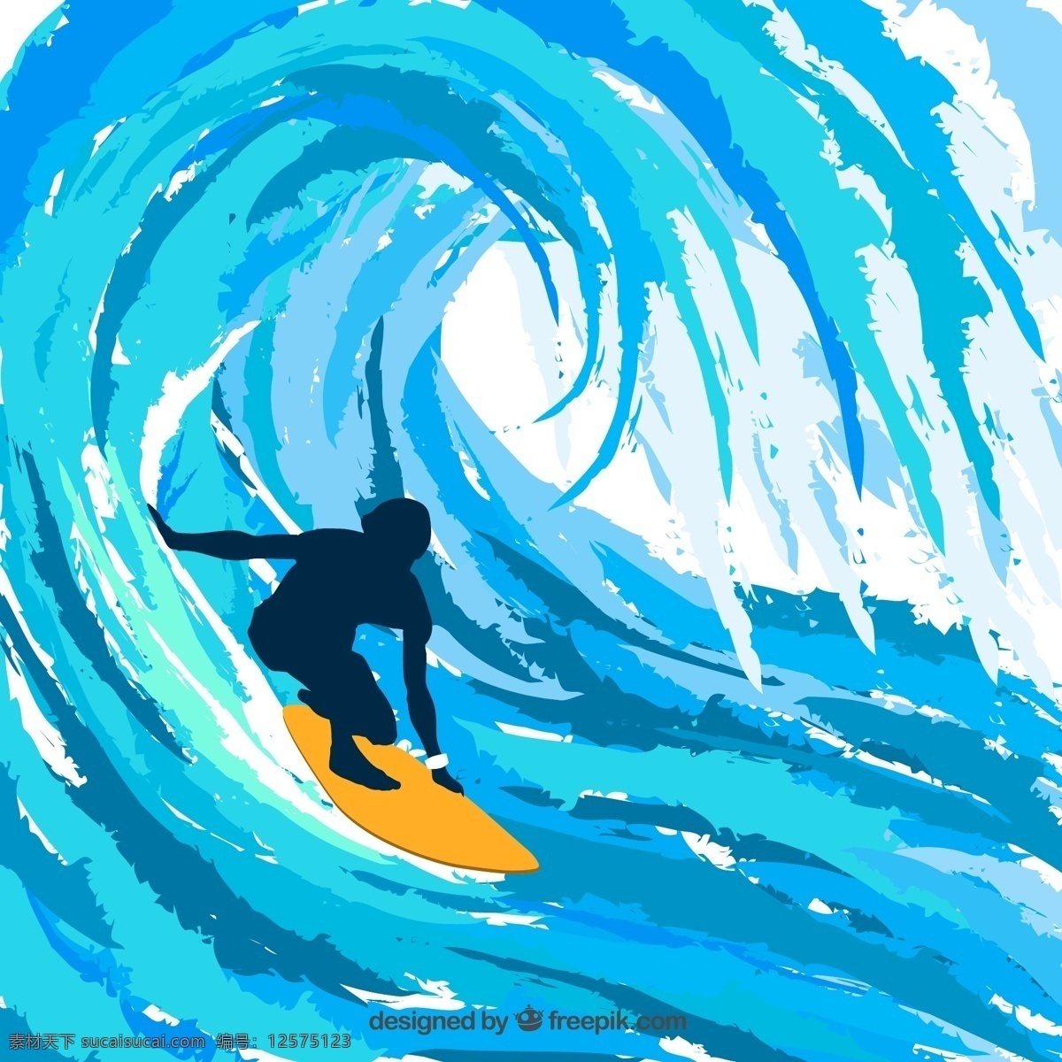 冲浪人物剪影 大海 体育运动 冲浪 人物 剪影 海浪 矢量图 ai格式 青色 天蓝色