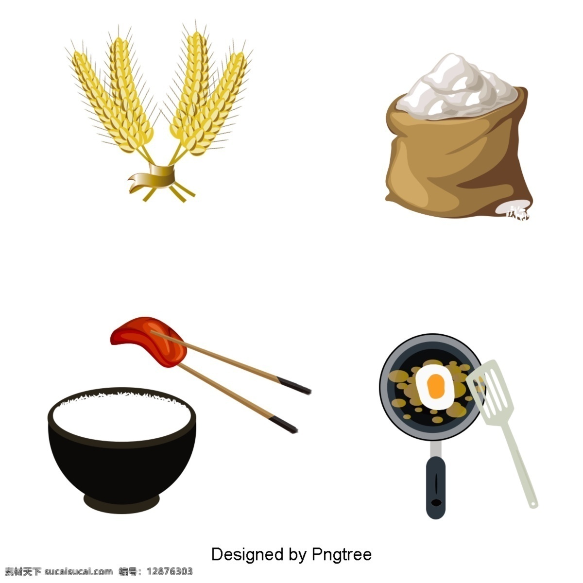 食品 烹饪 材料 载体 工具 稻谷 大米 袋子 弓 肉 锅 筷子 鞋