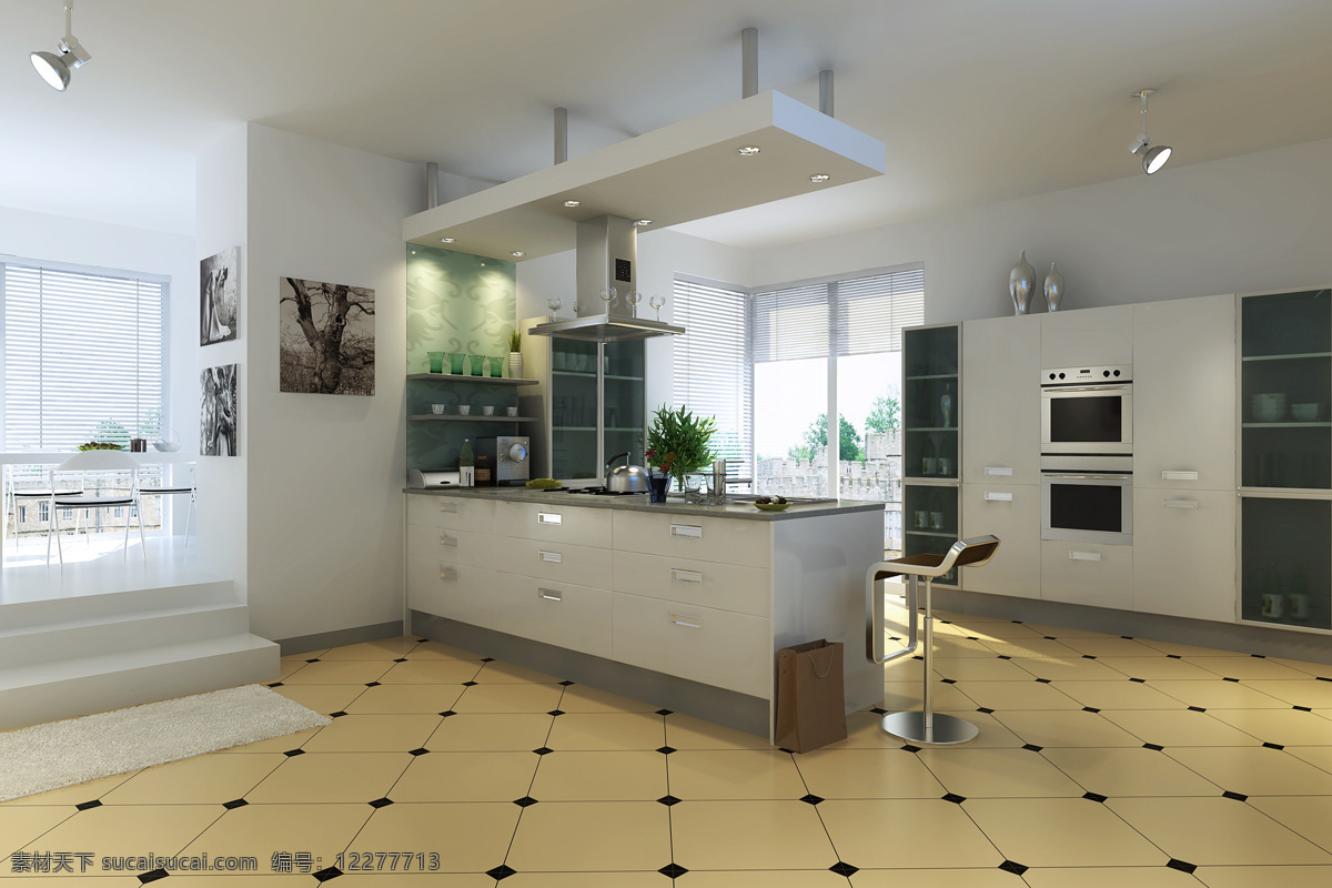 简约厨房 厨房 厨具 冰箱 欧式厨房 开放式厨房 一体式厨房 西式厨房 现代厨房 室内摄影 环境设计 家居设计