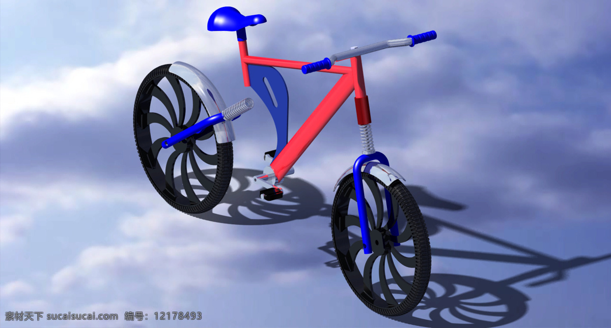 该uctu 自行车 例子 弹簧 轮 支持 座椅 轴 悬 3d模型素材 其他3d模型