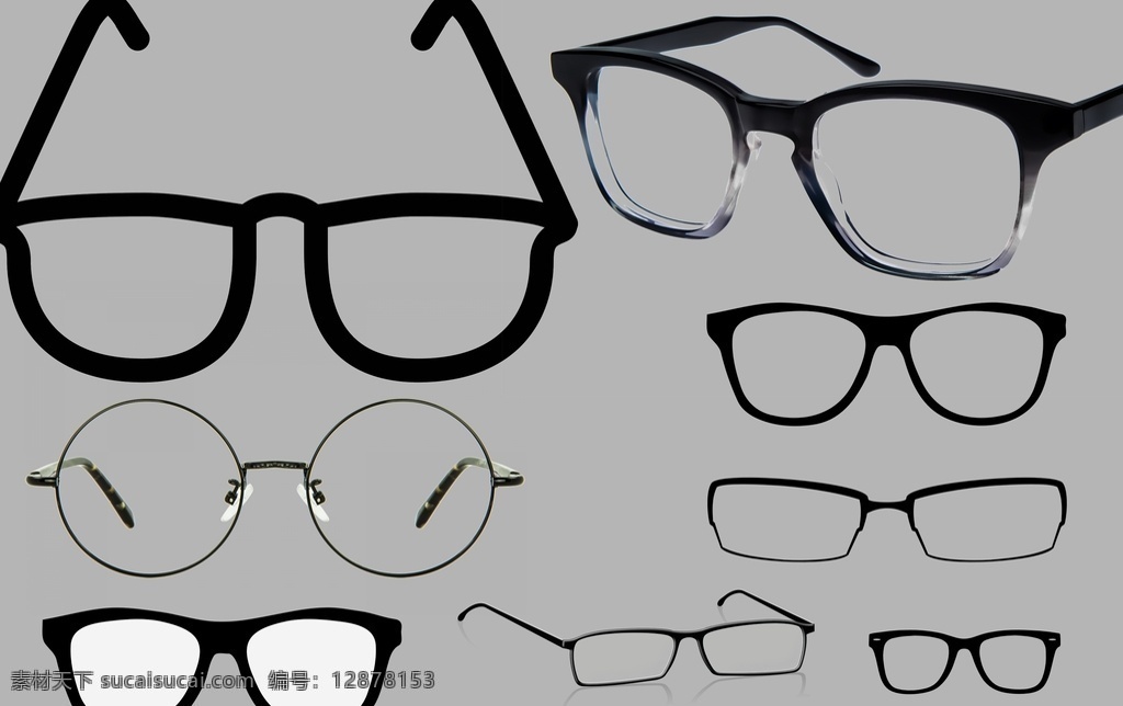透明素材 png素材 黑框眼镜 3d眼镜 墨镜 酷酷的 太阳镜 近视眼 护目镜 黑衣人 非 原创 透明 合 辑 分层