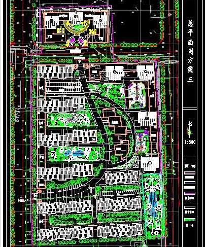 综合 住宅 建筑 小区规划 总 平面图 dwg 格式