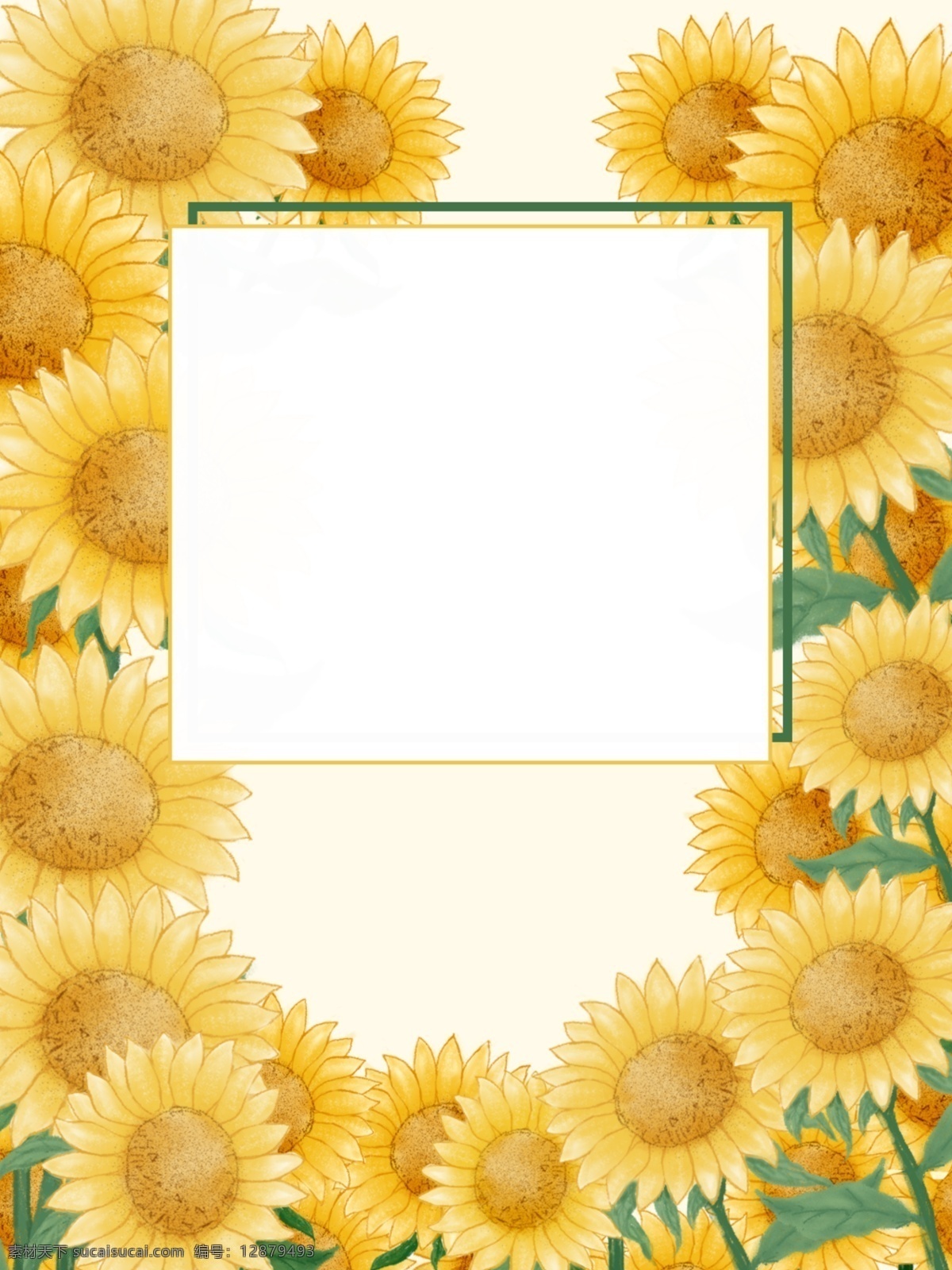 原创 纯 手绘 向日葵 背景 手绘向日葵 黄色背景 向日葵背景 温暖颜色 热情洋溢 满满的向日葵