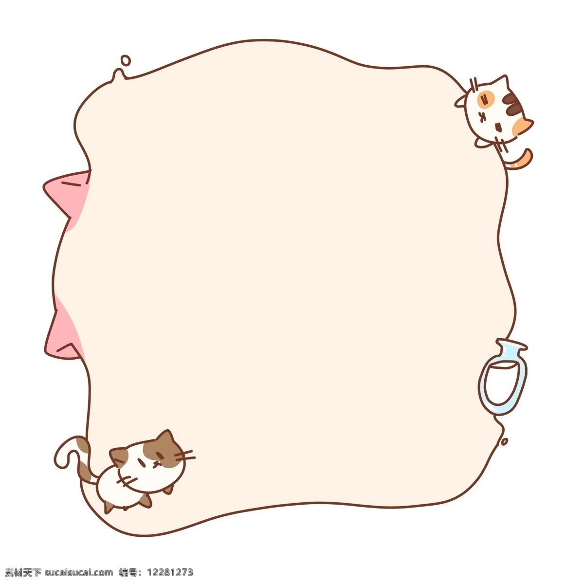 宠物动物边框 卡通小猫 可爱边框 创意边框
