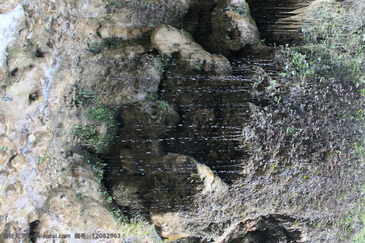 水帘洞 流水 山水风景 水滴 自然景观 psd源文件