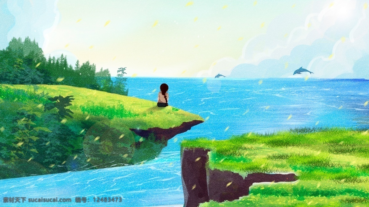 小 清新 夏日 海边 旅游 观赏 插画 夏天 唯美 中国风 4月 踏青 踏青插画 踏青海报 樱花 赏樱花 樱花插画 风景 自然风光 唯美风景插画 春 春色 春韵 春天 郊游 游玩 旅行 旅行海报 旅行插画 春季 湖边 夕阳 日出 治愈