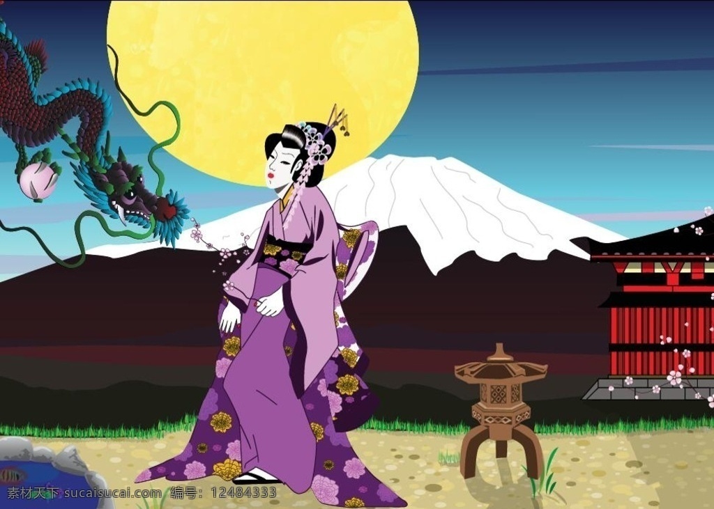 日本人体艺术 日本 日本元素 日本女人 日本元素背景 日本文化壁纸 日本的艺妓 人物 带 背景 矢量 文化艺术 节日庆祝