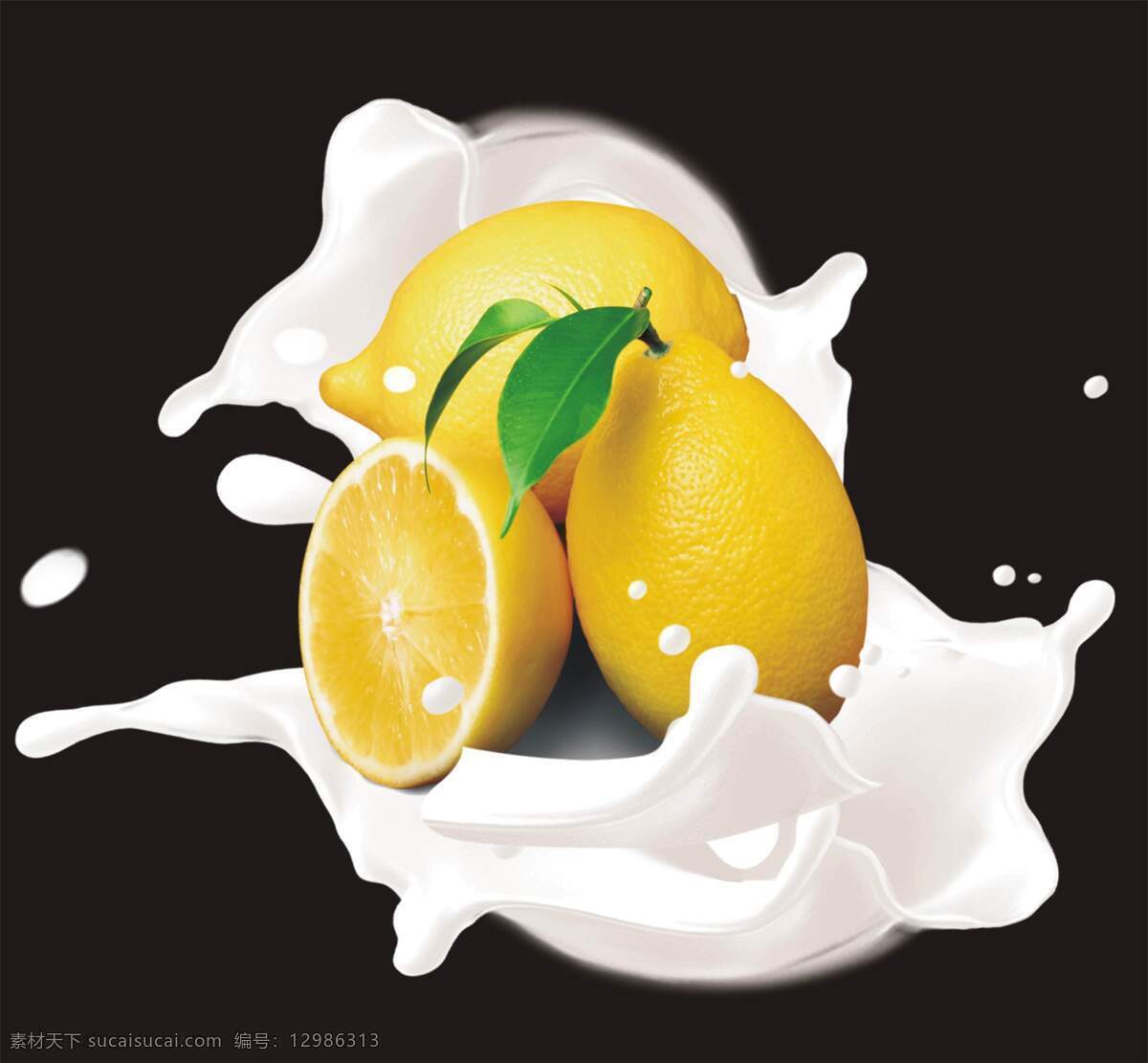 柠檬 牛奶 生物世界 水果 奶 花 鲜 设计素材 模板下载 奶花鲜柠檬 psd源文件 文件 源文件