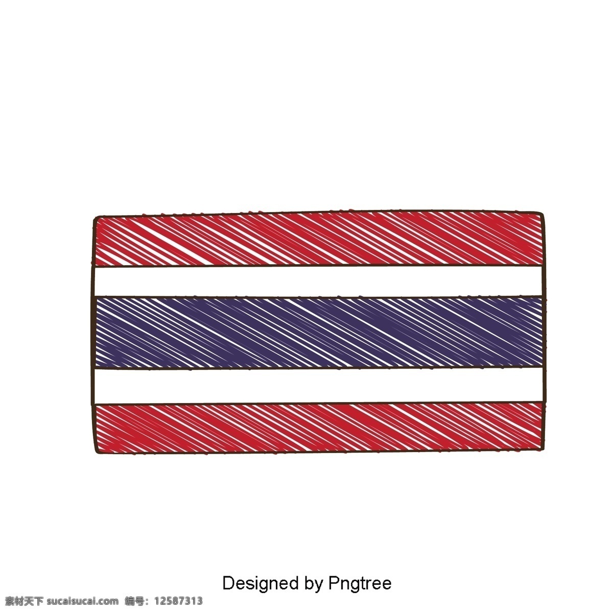 泰国 国旗 条纹 粒子 插图