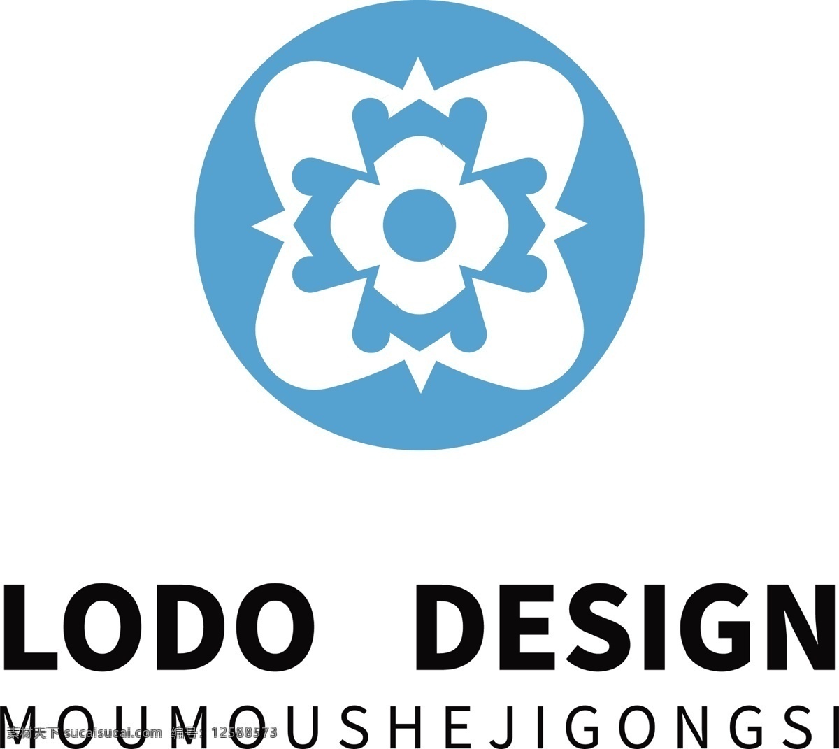 原创 蓝色 花朵 艺术 机构 logo 蓝 简约 简单 小清新 商务礼仪 标志