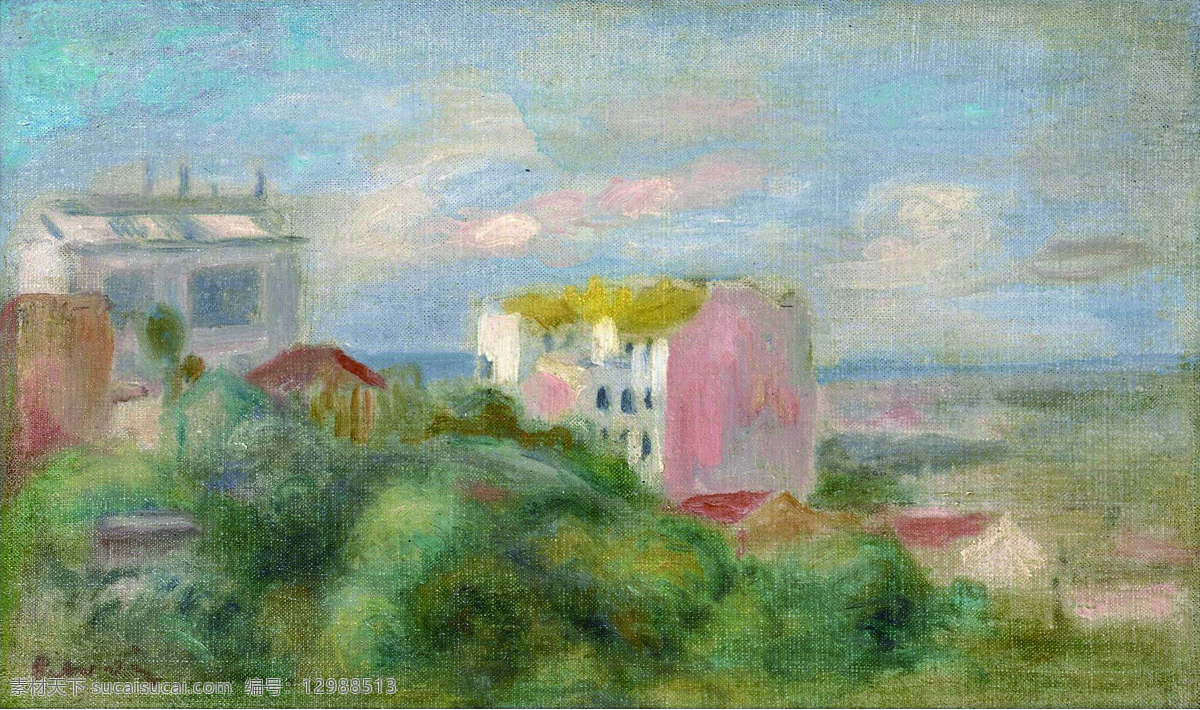 renoir 印象派 人物 油画 montmartre 法国 画家 皮埃尔 奥古斯特 雷诺阿 pierre of landscape auguste 静物 装饰画 家居装饰素材