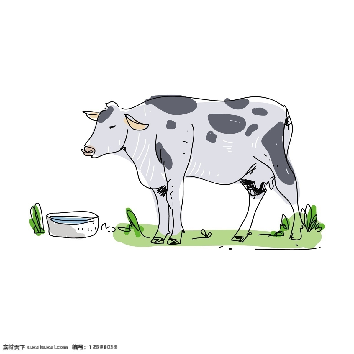 手绘 小 清新 奶牛 矢量 可爱的水牛 公牛 牦牛 卡通水牛 卡通公牛 卡通牦牛 两只牛 牛 小牛 可爱 可爱的牛 可爱的小牛 小清新 小清新的奶牛