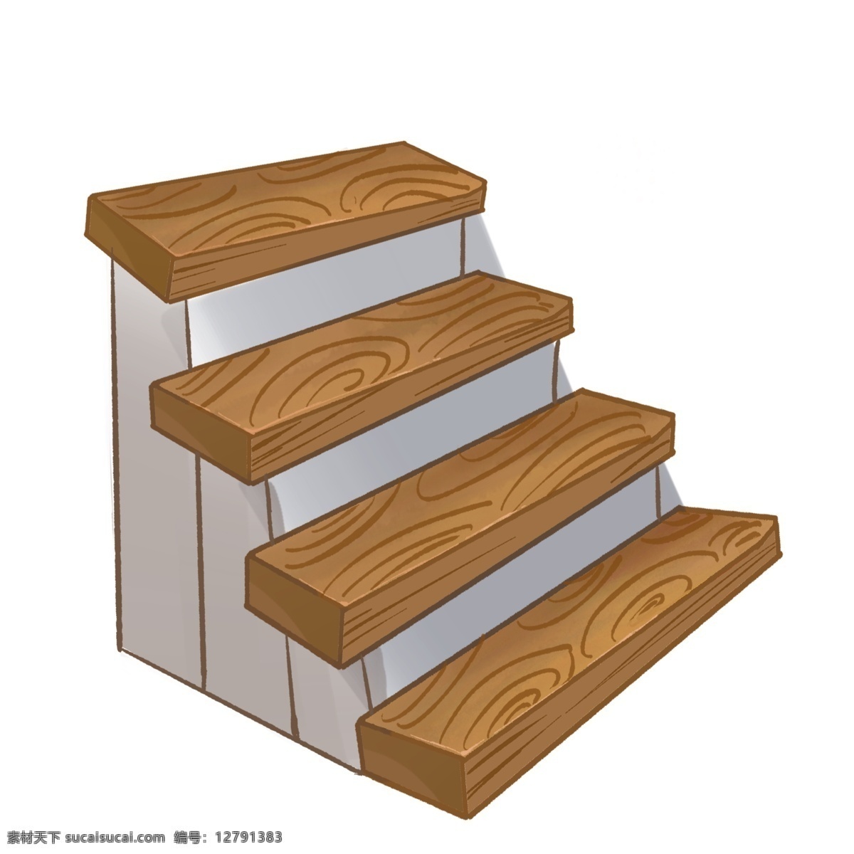 木纹 建筑 楼梯 插画 木纹的楼梯 卡通插画 楼梯插画 建筑楼梯 上升楼梯 房子楼梯 木质的楼梯