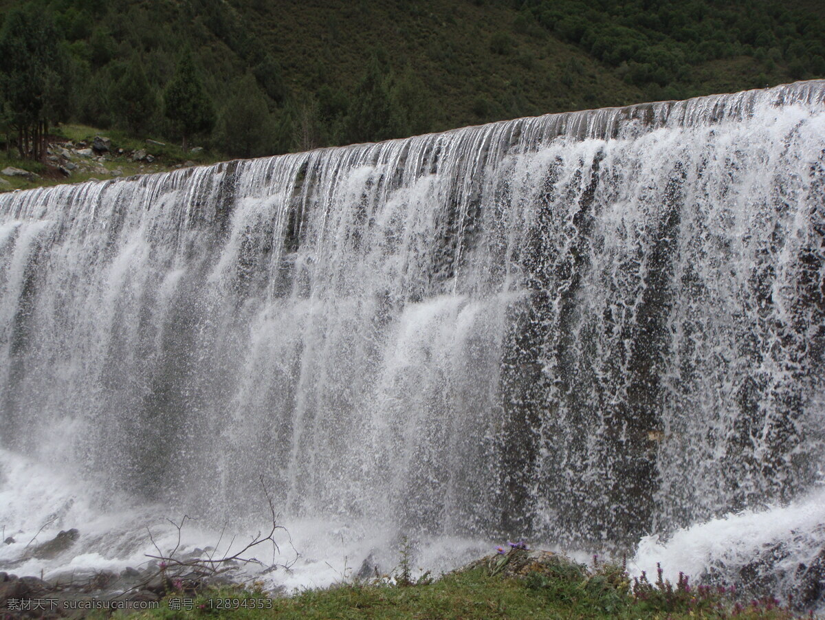 青海风光 互助北山 瀑布 流水 自然风景 旅游摄影